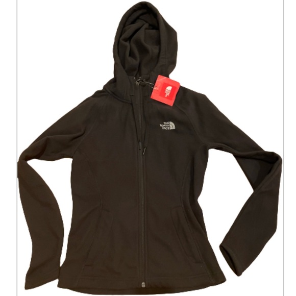 The North Face NWT size XS fleece full zip hooded black Tundra - Picture 1 of 6